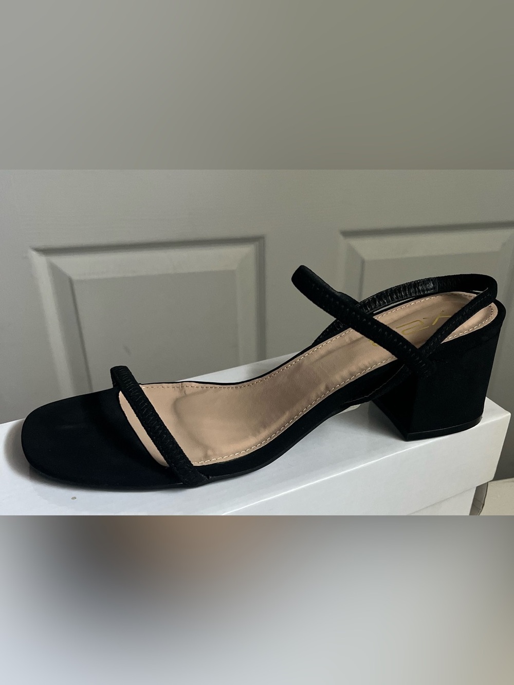 Classic Black Strappy Block Heel Sandal